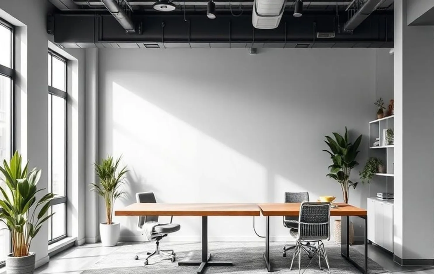 Modern startup office with financial analysis